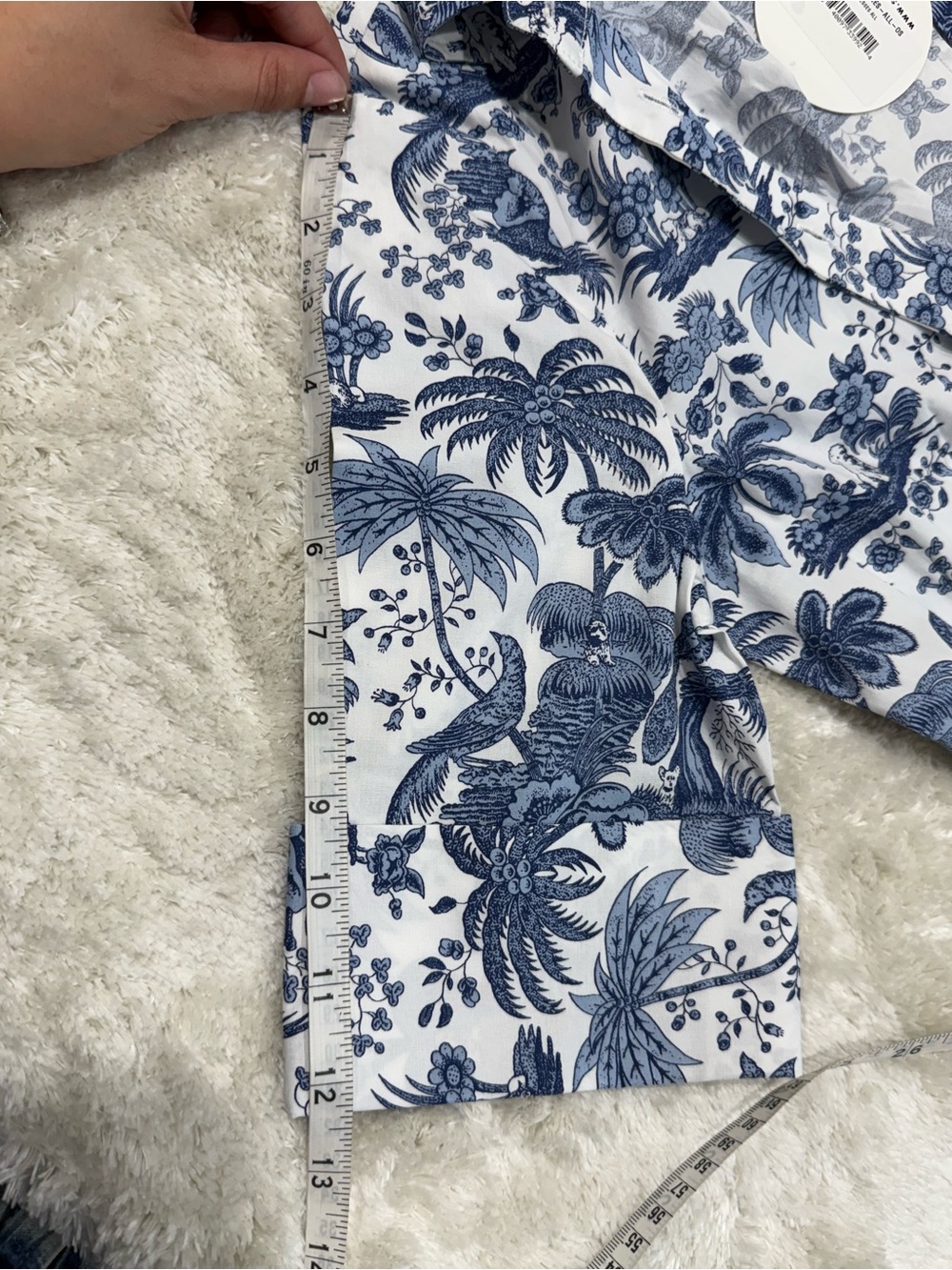 Staud Wells Blue White Toile Print Shirt Dress Maxi Size Small Tropical Palm NWT - Picture 6 of 7